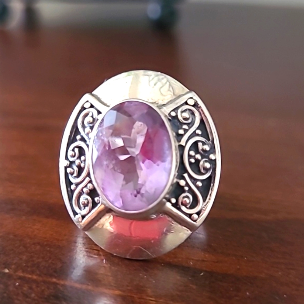 Amethyst silver ring
